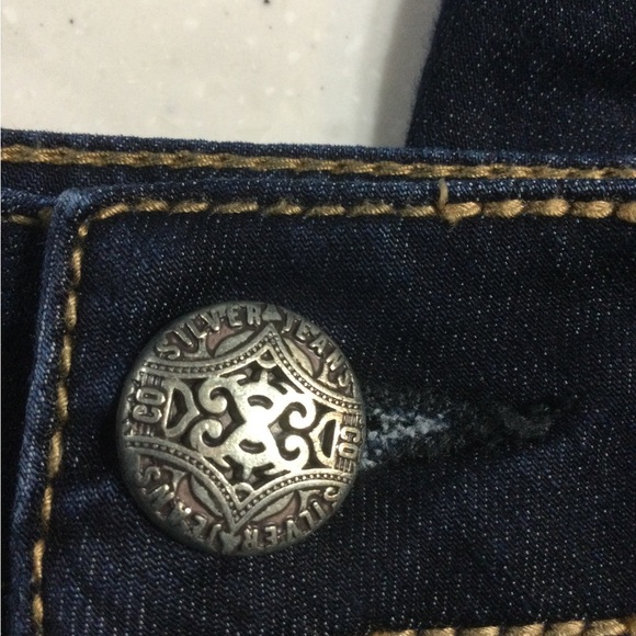 SILVER WOMENS SUKI JEGGINGS DARK WASH LOW RISE JEANS 28x31 ACTUAL 30x 30 1/2 - Picture 5 of 11